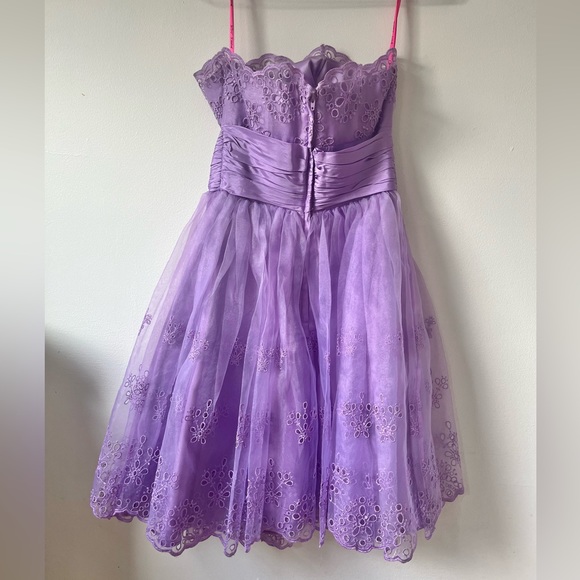 Betsey Johnson Purple Strapless Dress Size 0 - Picture 2 of 9